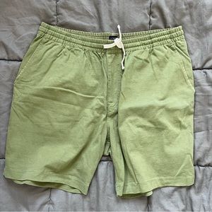 Olive Green Mens Drawstring Kahki Shorts